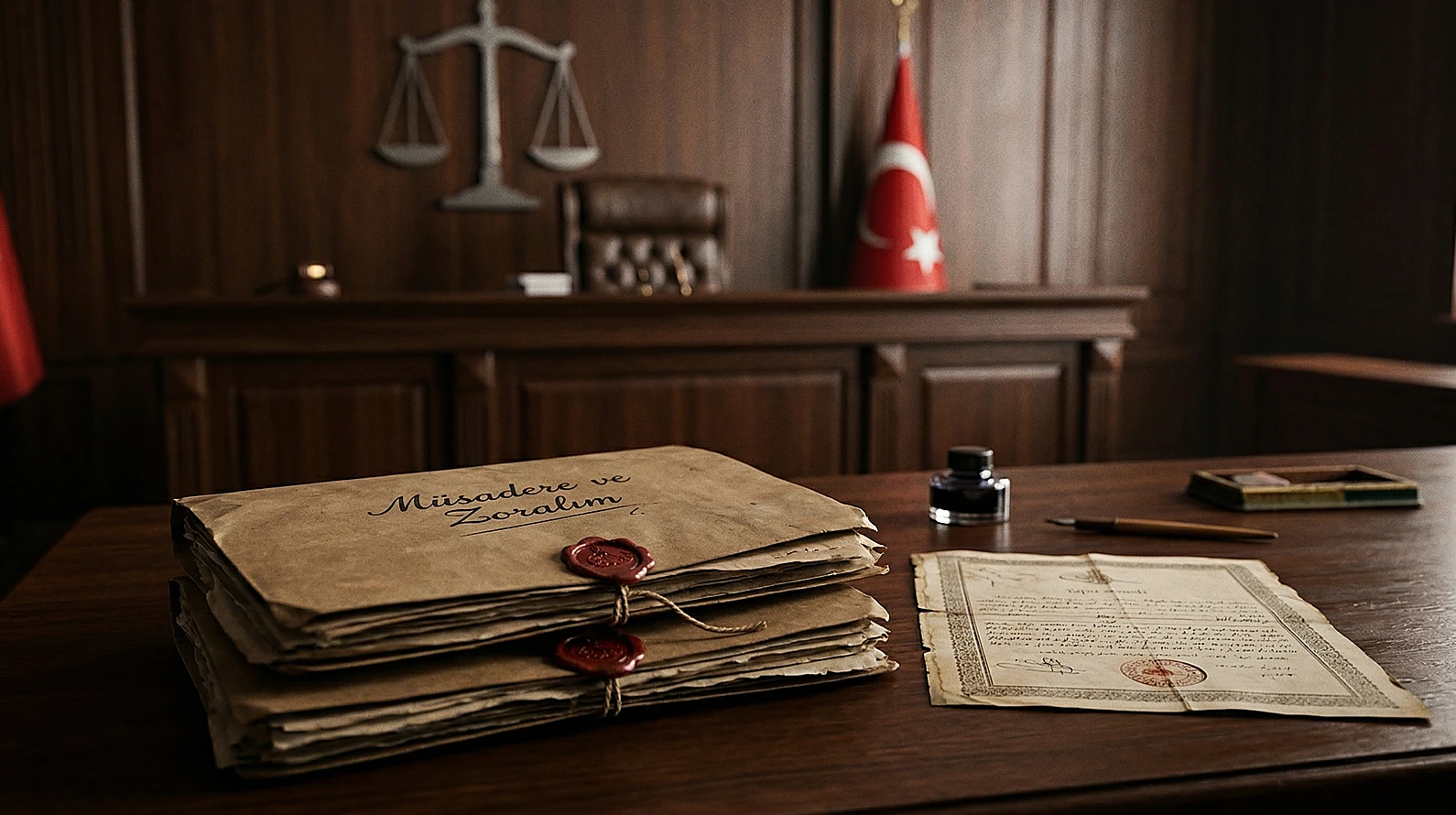 Haksız mal edinme suçunda mahkeme tarafından verilen müsadere kararını temsil eden görsel.