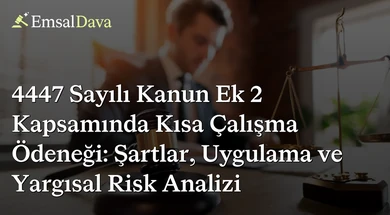 4447 Sayılı Kanun Ek 2 Kapsamında Kısa Çalışma Ödeneği: Şartlar, Uygulama ve Yargısal Risk Analizi