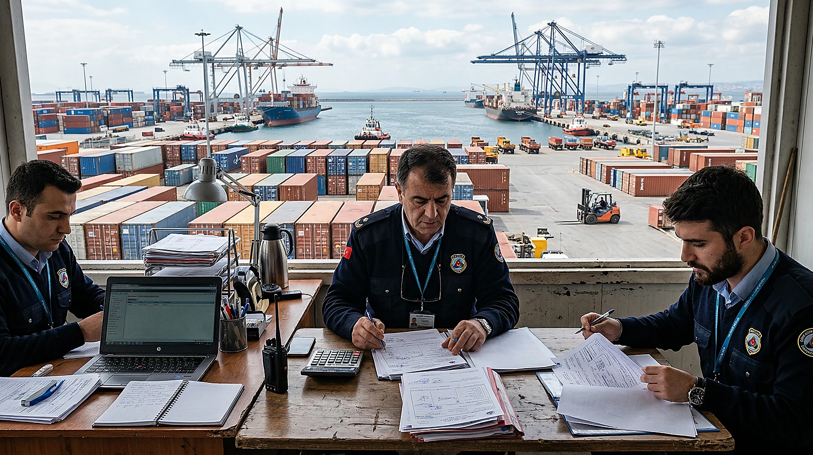 Gümrük sahasında eşya değeri tespiti ve belge inceleme süreci.