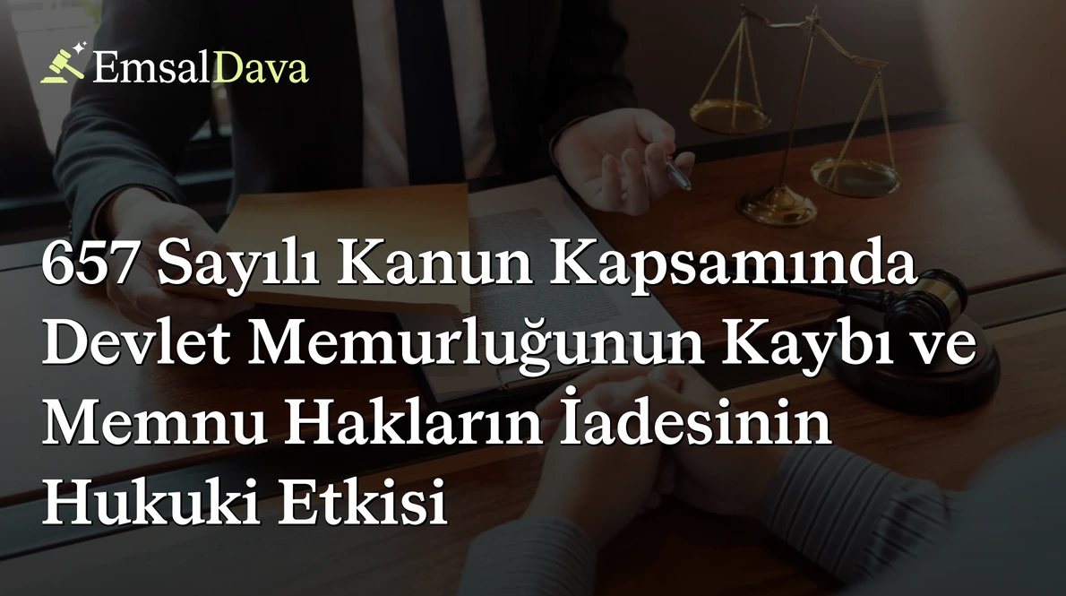 657 Sayılı Kanun Kapsamında Devlet Memurluğunun Kaybı ve Memnu Hakların İadesinin Hukuki Etkisi