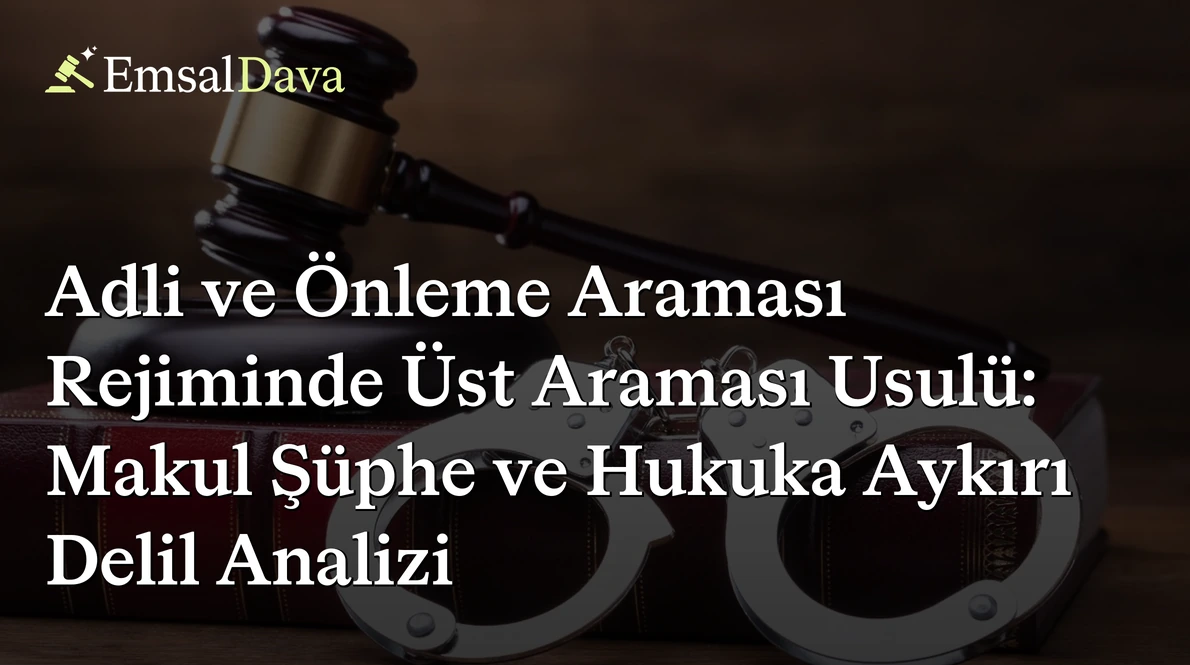 Adli ve Önleme Araması Rejiminde Üst Araması Usulü: Makul Şüphe ve Hukuka Aykırı Delil Analizi