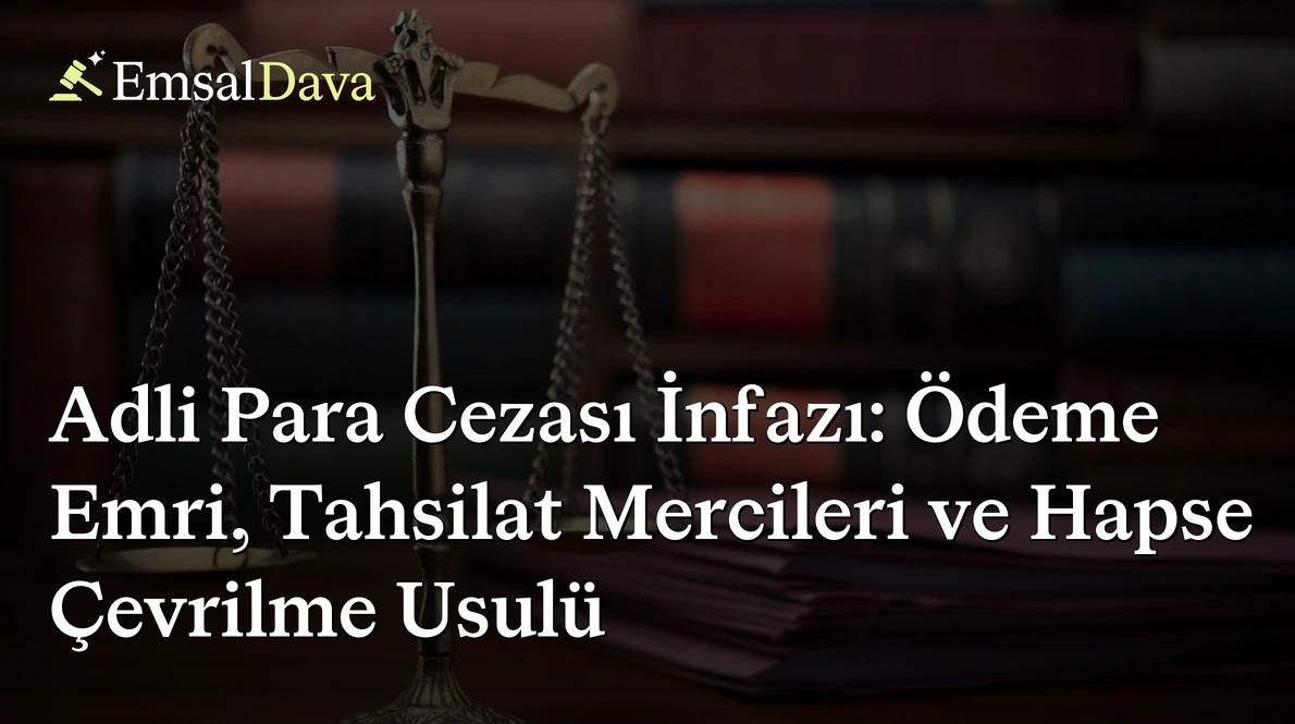 Adli Para Cezası İnfazı: Ödeme Emri, Tahsilat Mercileri ve Hapse Çevrilme Usulü