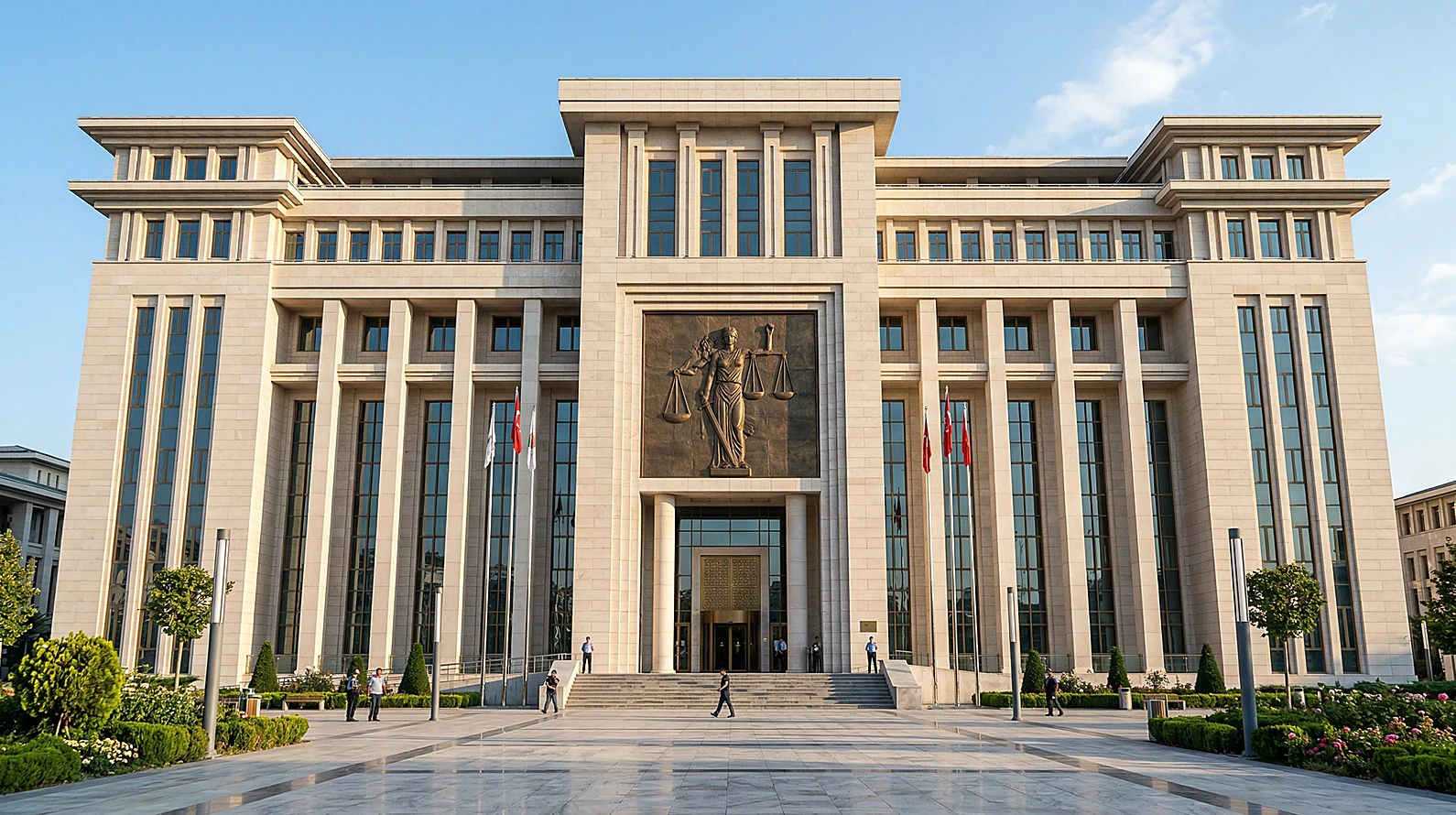 Yargıtay yüksek mahkeme binasının görkemli mimari detayları.