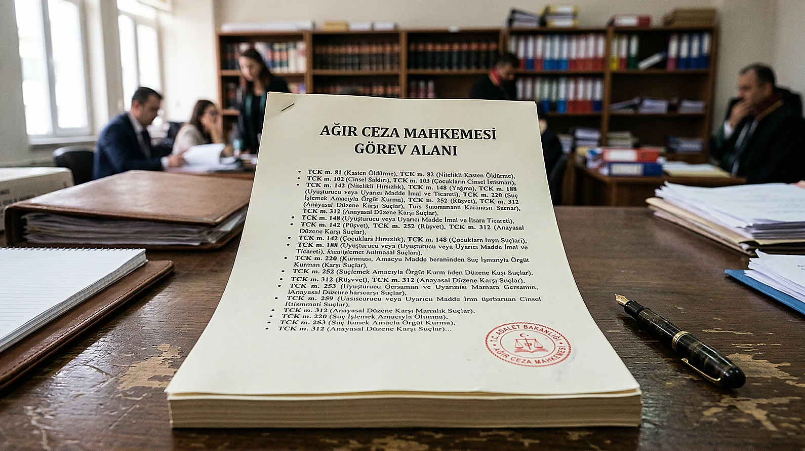Ağır ceza mahkemesi görevine giren katalog suçların kanuni listesi ve dosyalar.