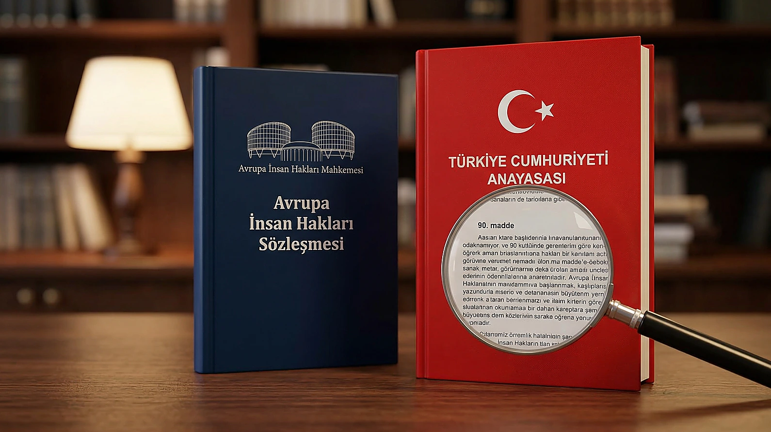 Anayasa m. 90/5 ve uluslararası andlaşmaların normlar hiyerarşisindeki yerini simgeleyen görsel.