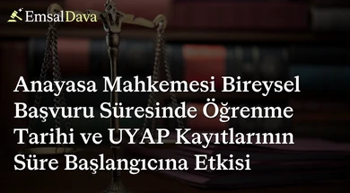Anayasa Mahkemesi Bireysel Başvuru Süresinde Öğrenme Tarihi ve UYAP Kayıtlarının Süre Başlangıcına Etkisi