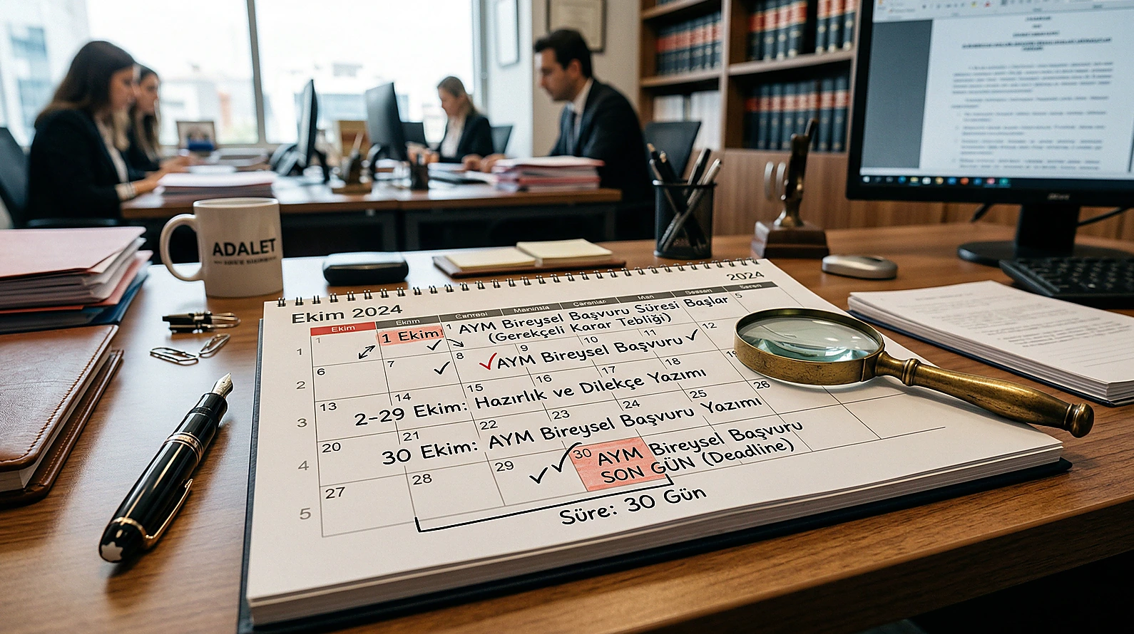 AYM bireysel başvuru süresi hesaplama tablosu ve takvim görseli