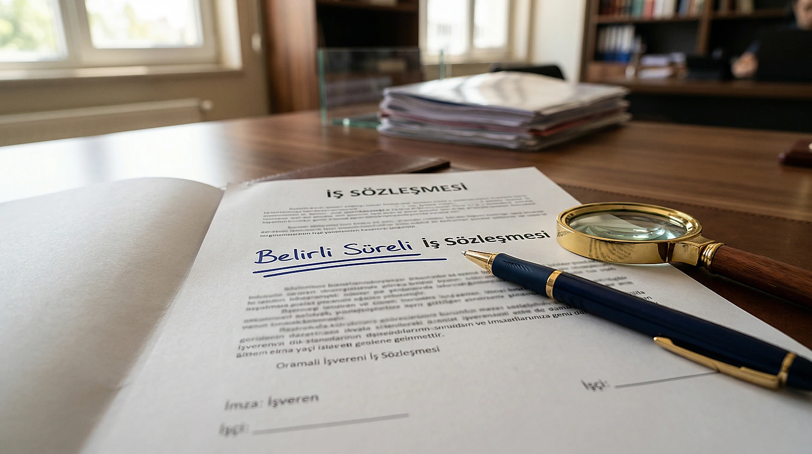 Belirli süreli iş sözleşmesi objektif neden denetimi ve ispat yükü görseli.