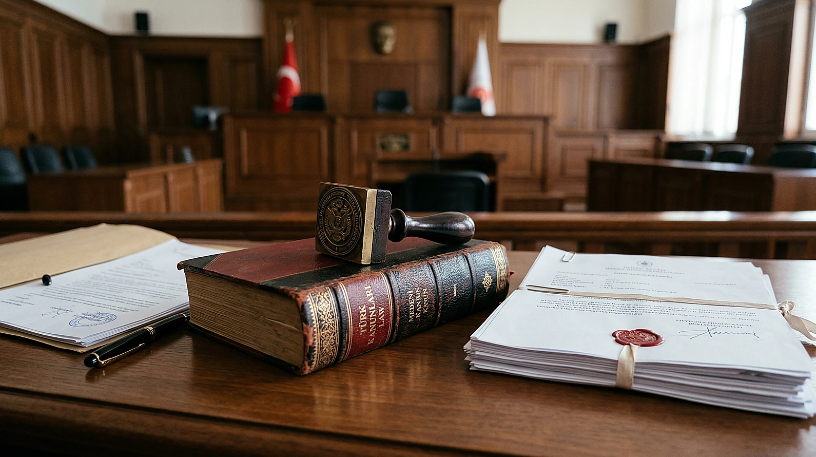 Ceza muhakemesinde delil reddi ve usul kurallarını temsil eden hukuk kitapları.