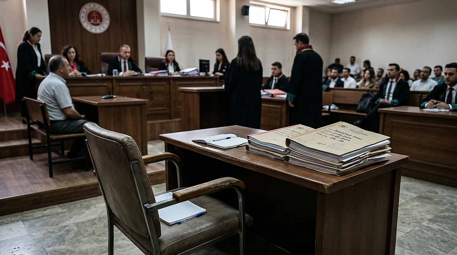 Ceza yargılamasında kamu davasına katılma statüsünü simgeleyen editoryal görsel.