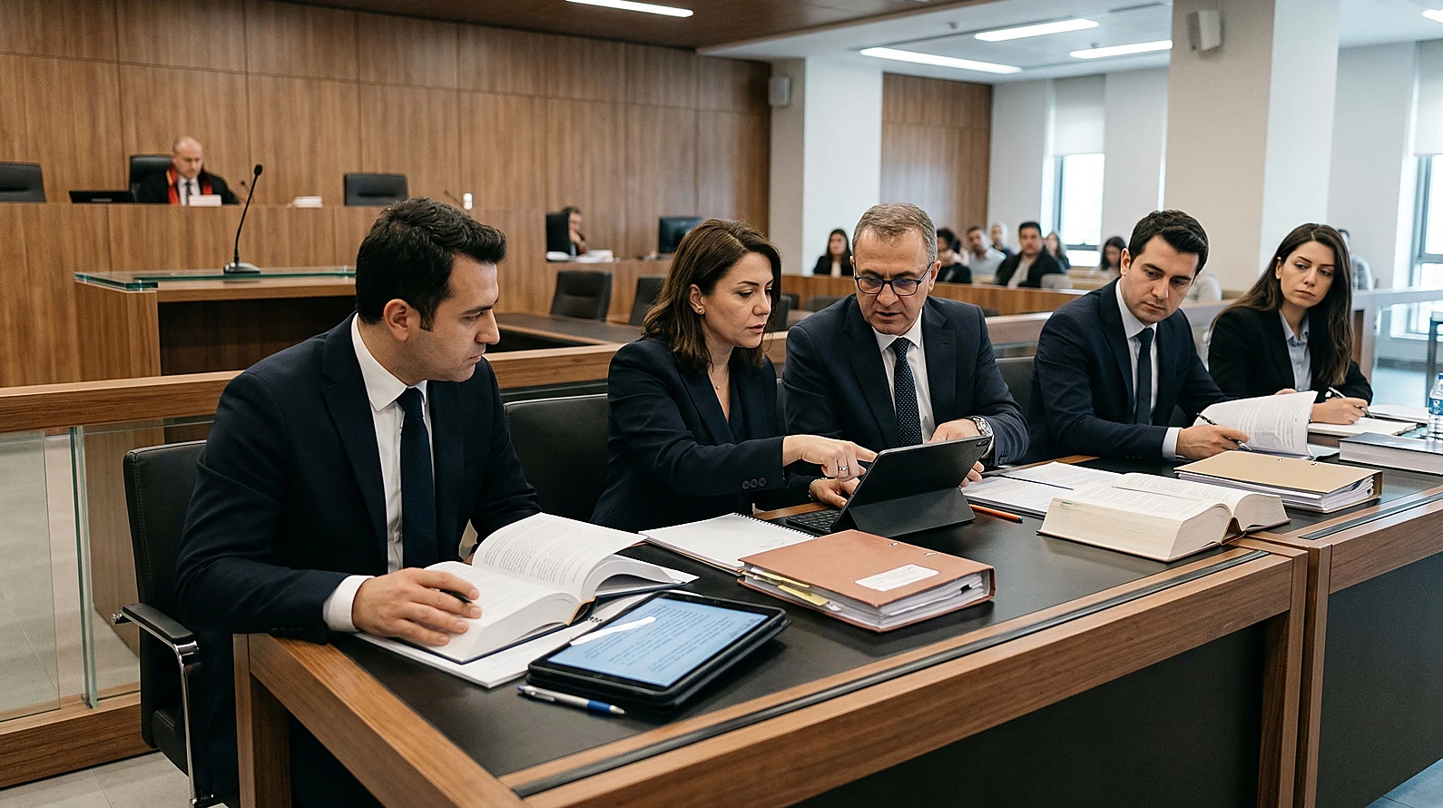 Duruşmada birden fazla müdafi ile temsil edilen savunma makamı.