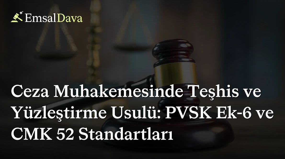 Ceza Muhakemesinde Teşhis ve Yüzleştirme Usulü: PVSK Ek-6 ve CMK 52 Standartları