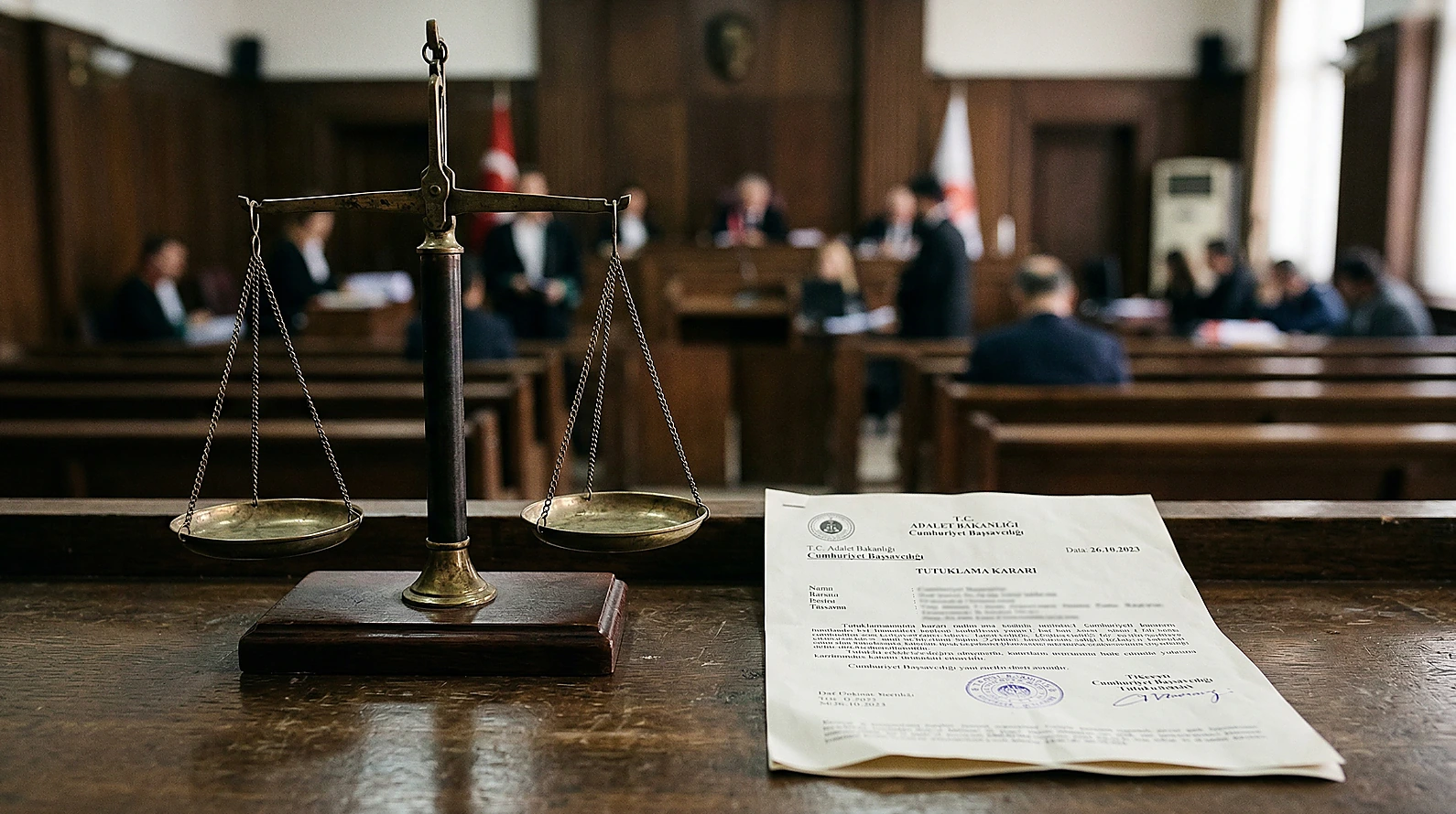 Hukukta ölçülülük ilkesi ve adalet terazisi sembolü.