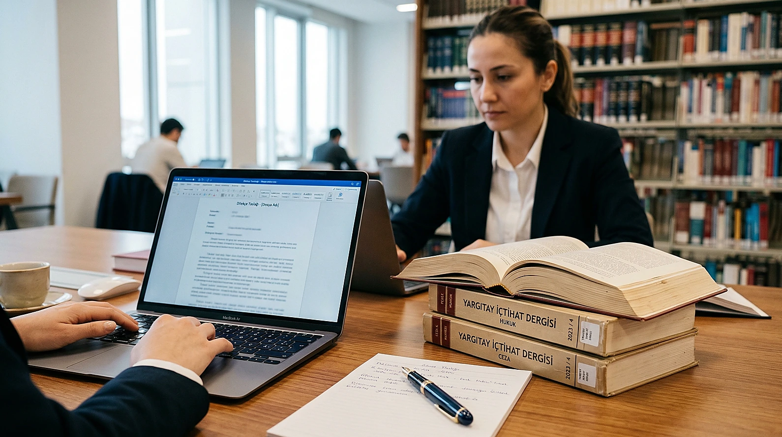 Hukuki itiraz dilekçesi hazırlık sürecini gösteren profesyonel çalışma alanı.