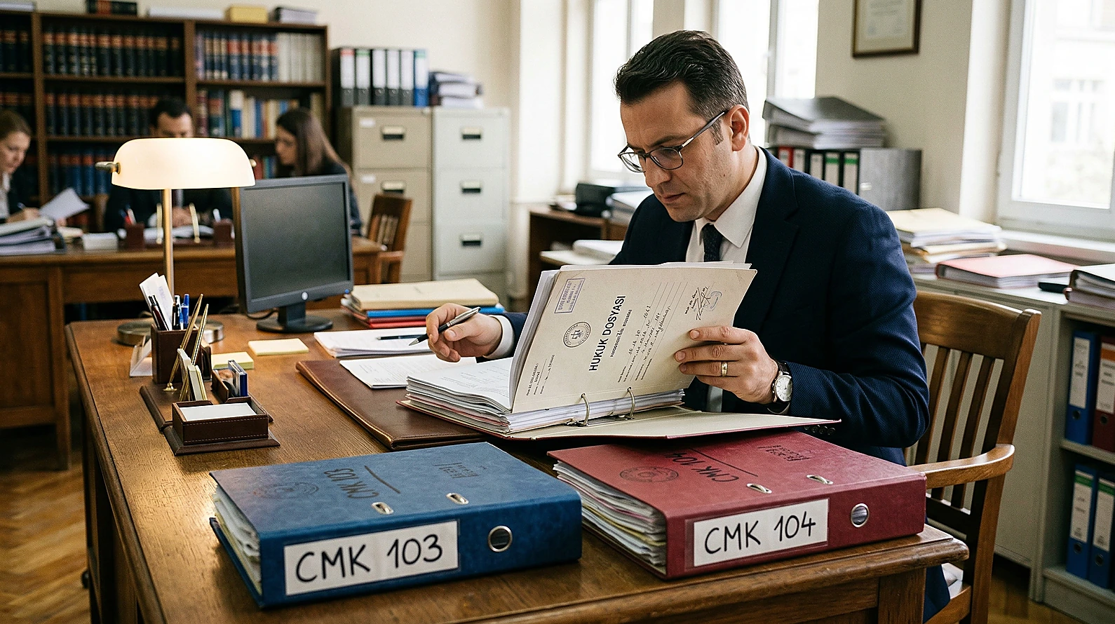 CMK 103 ve 104 maddeleri arasındaki prosedür farklarını temsil eden dosya klasörleri.