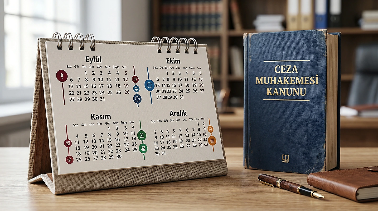 Adli kontrol 4 aylık gözden geçirme takvimini temsil eden görsel.