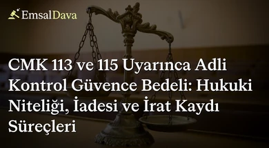 CMK 113 ve 115 Uyarınca Adli Kontrol Güvence Bedeli: Hukuki Niteliği, İadesi ve İrat Kaydı Süreçleri