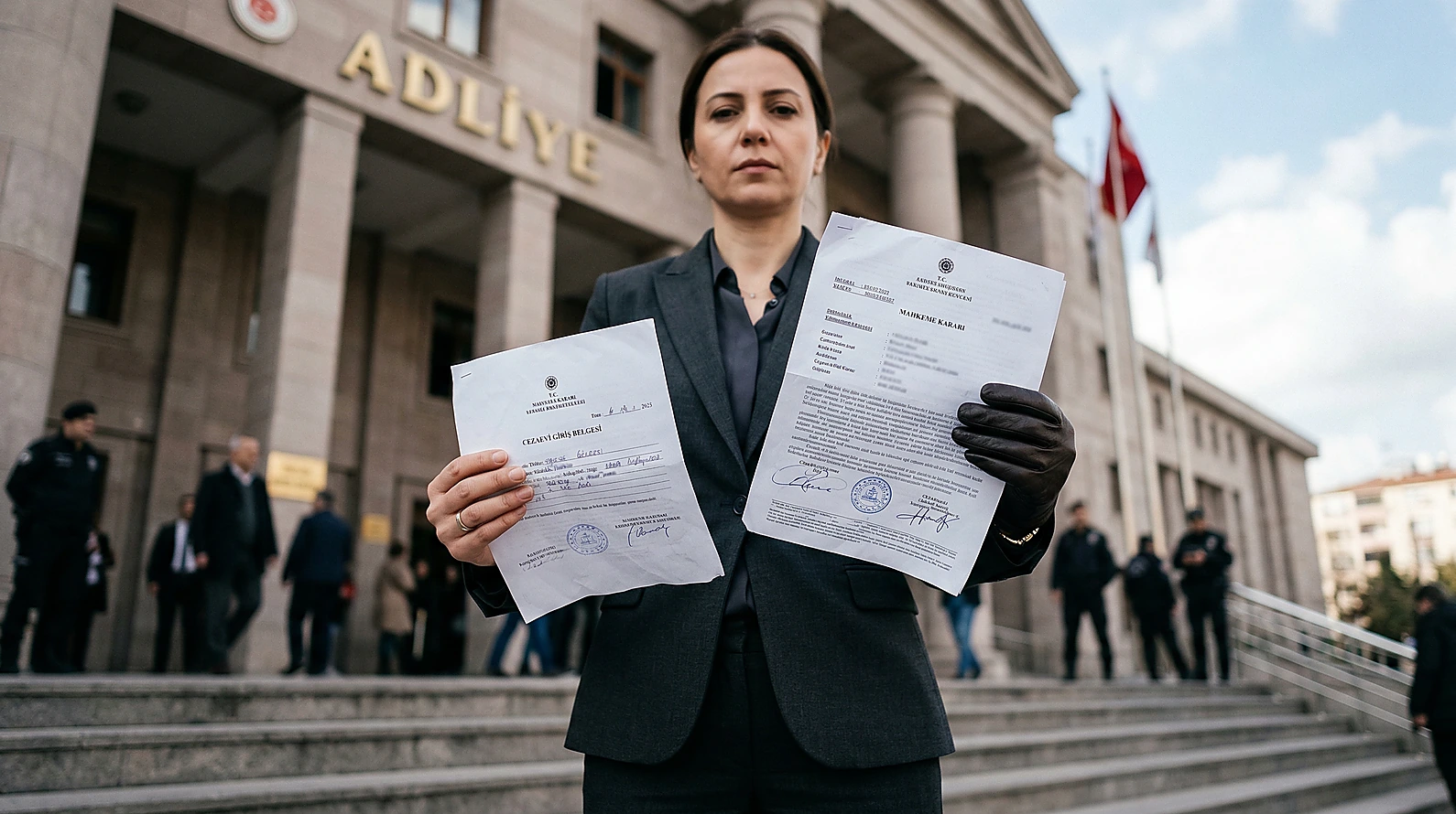 Mahkumiyet durumunda teminat iadesi için gereken infaza başlama belgelerinin temsili.