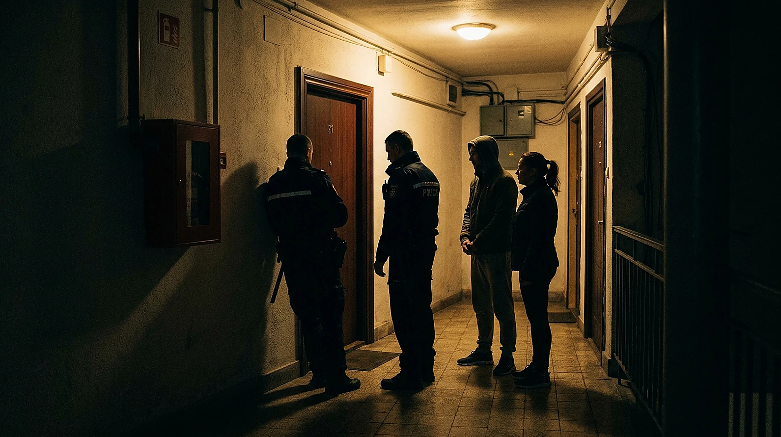 Arama sırasında hazır bulunması gereken hazirunları simgeleyen olay yeri kurgusu.