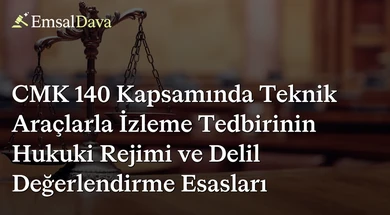 CMK 140 Kapsamında Teknik Araçlarla İzleme Tedbirinin Hukuki Rejimi ve Delil Değerlendirme Esasları