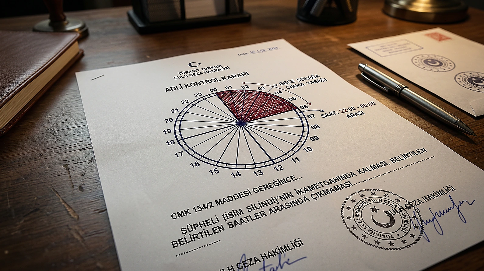CMK 154/2 kısıtlama rejimi ve süre sınırlarını sembolize eden adli evrak görünümü.