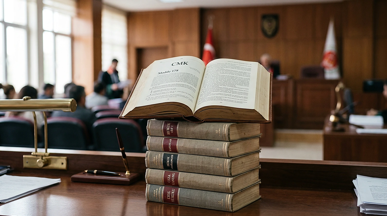 CMK 178 ve delil reddi hiyerarşisini simgeleyen hukuki kompozisyon.