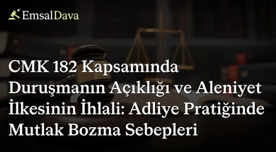CMK 182 Kapsamında Duruşmanın Açıklığı ve Aleniyet İlkesinin İhlali: Adliye Pratiğinde Mutlak Bozma Sebepleri