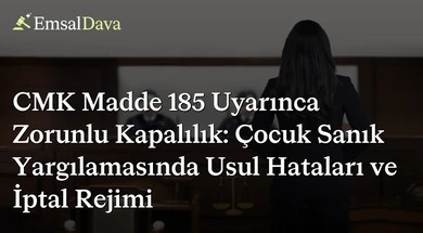 CMK Madde 185 Uyarınca Zorunlu Kapalılık: Çocuk Sanık Yargılamasında Usul Hataları ve İptal Rejimi
