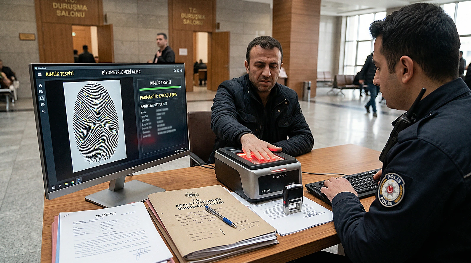 Adli kimlik tespiti ve biometrik veri analizi görseli