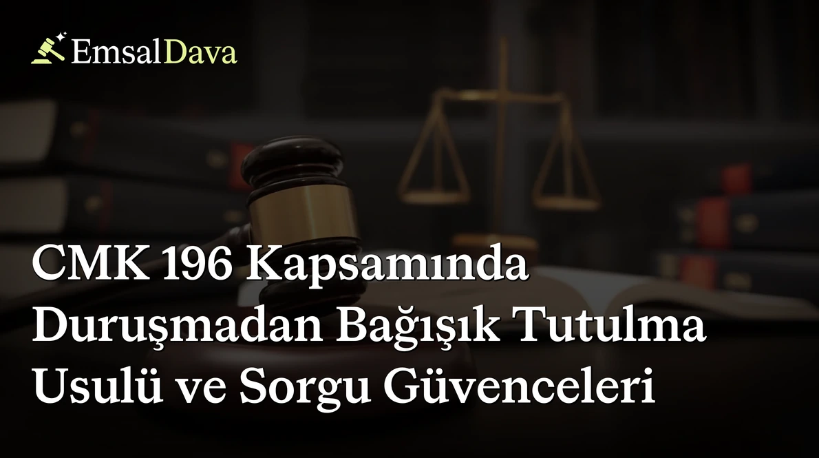 CMK 196 Kapsamında Duruşmadan Bağışık Tutulma Usulü ve Sorgu Güvenceleri