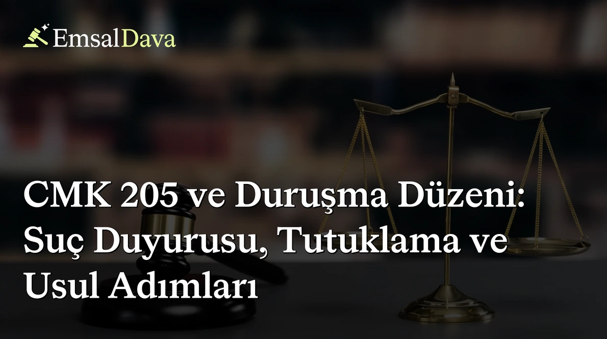 CMK 205 ve Duruşma Düzeni: Suç Duyurusu, Tutuklama ve Usul Adımları