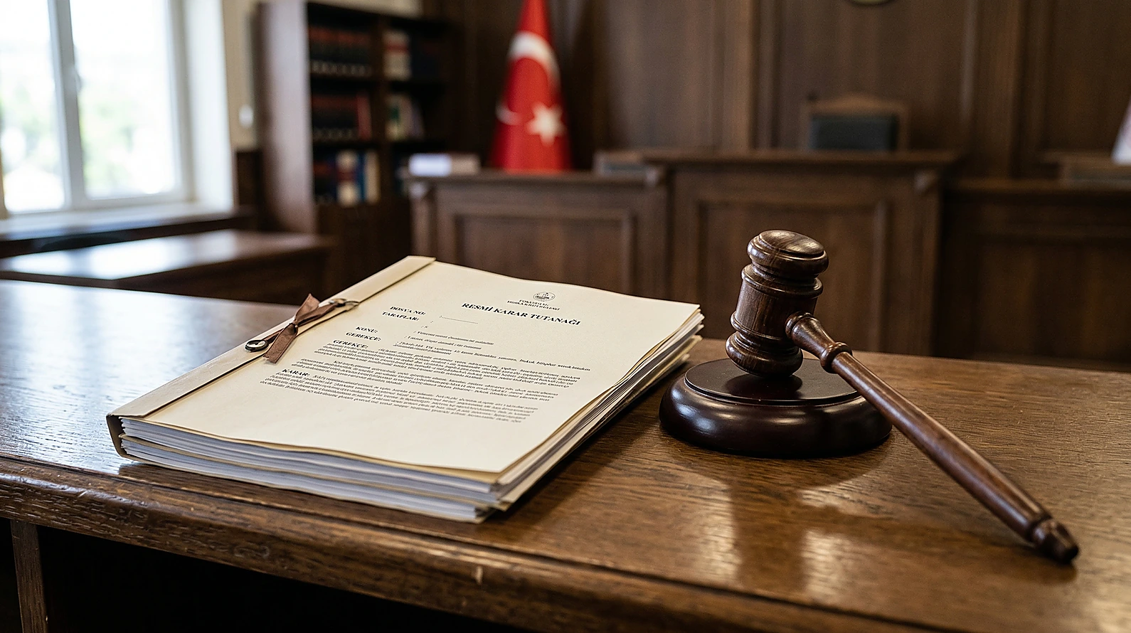 CMK 206 kapsamında mahkemenin delil reddi takdir yetkisini gösteren mahkeme masası.