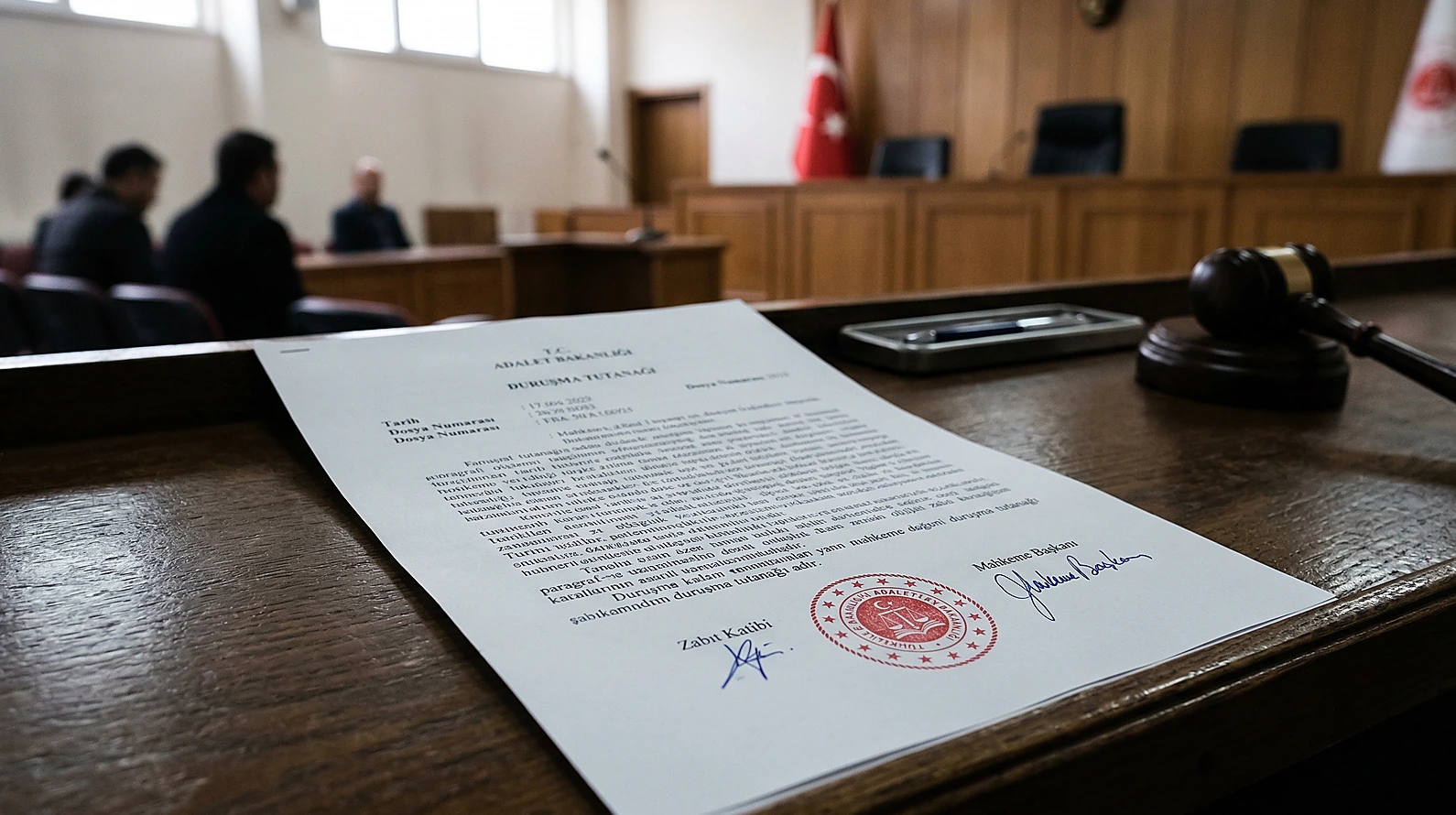 Resmi mühürlü ve imzalı duruşma tutanağı belgesi