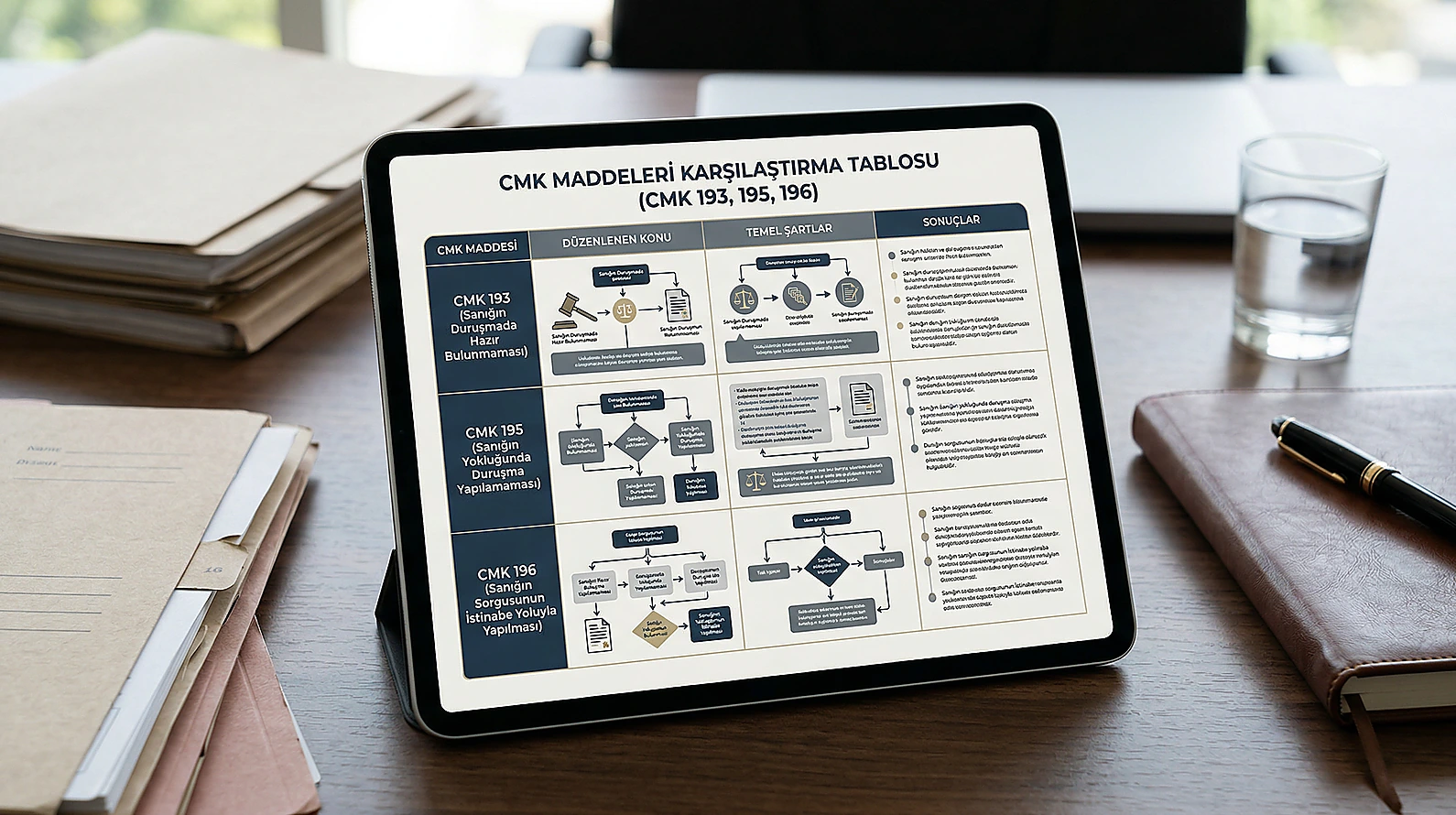 CMK duruşmaya katılım ve istisnaları şeması