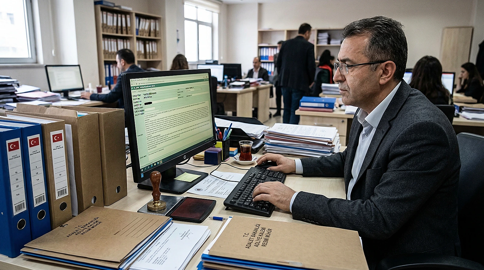 Adliye kaleminde tahliye müzekkeresi hazırlık süreci.