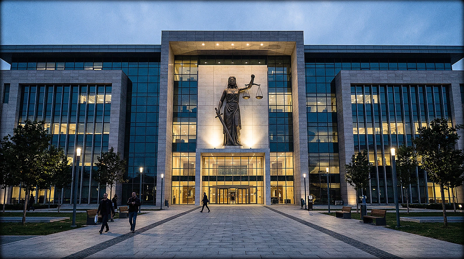 Hukuk yargılaması ve kanun yolu süreçlerini temsil eden adliye binası.