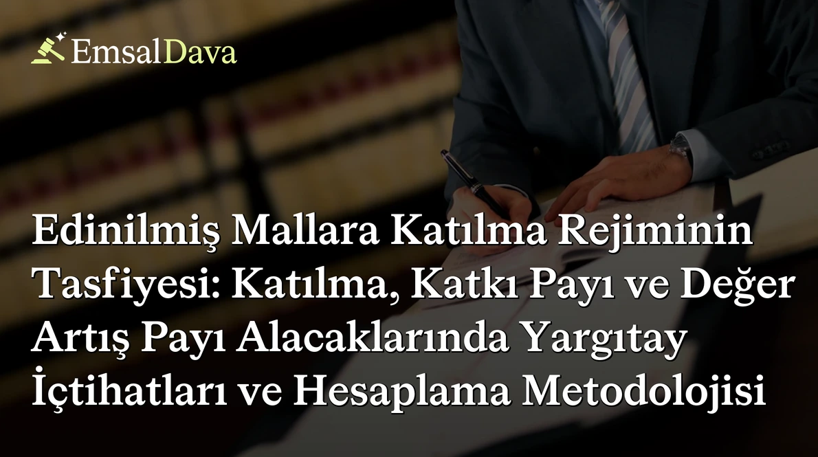 Edinilmiş Mallara Katılma Rejiminin Tasfiyesi: Katılma, Katkı Payı ve Değer Artış Payı Alacaklarında Yargıtay İçtihatları ve Hesaplama Metodolojisi