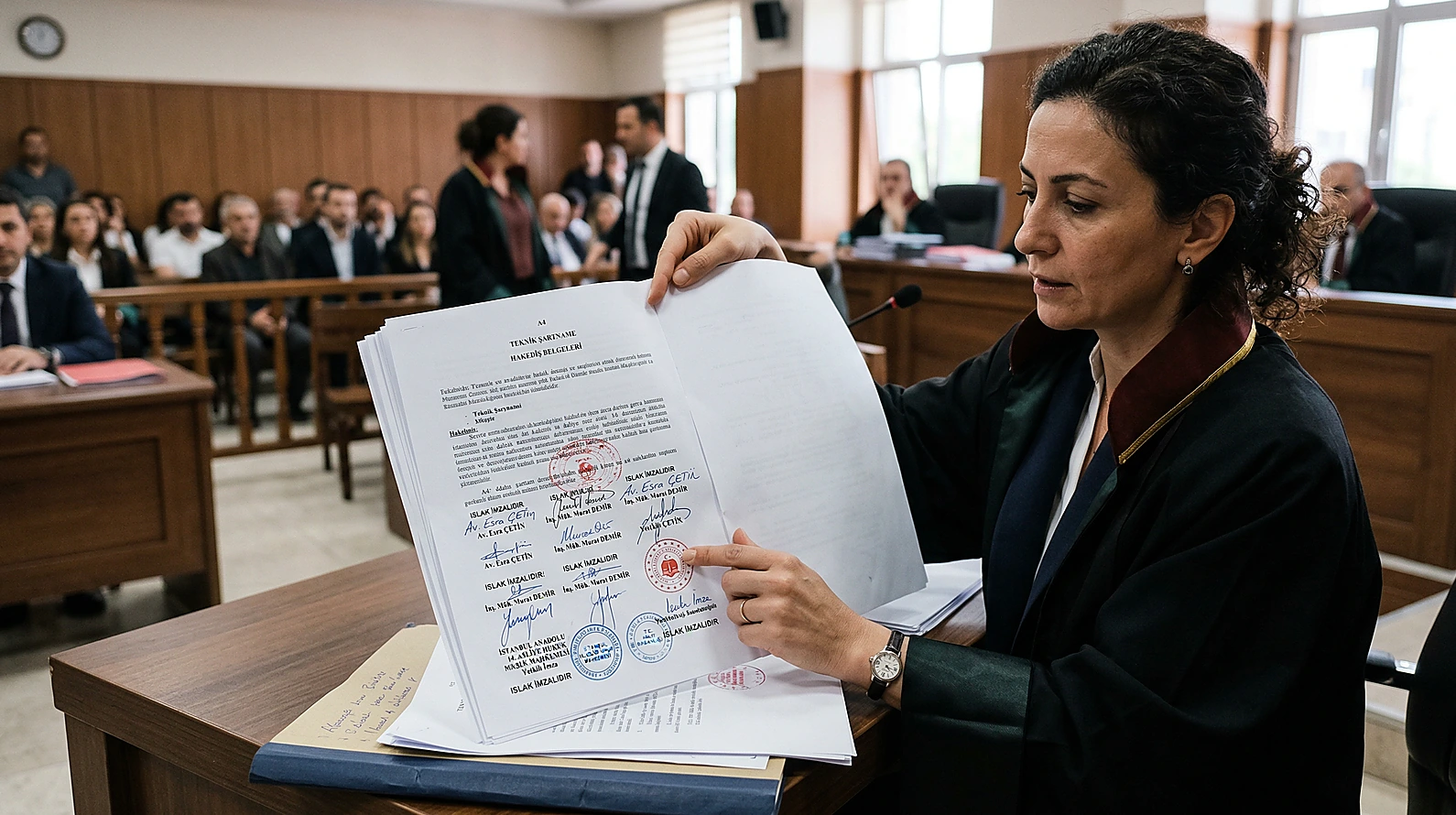 Hukuki delil sözleşmeleri ve teknik şartnameleri temsil eden resmi belge görseli.