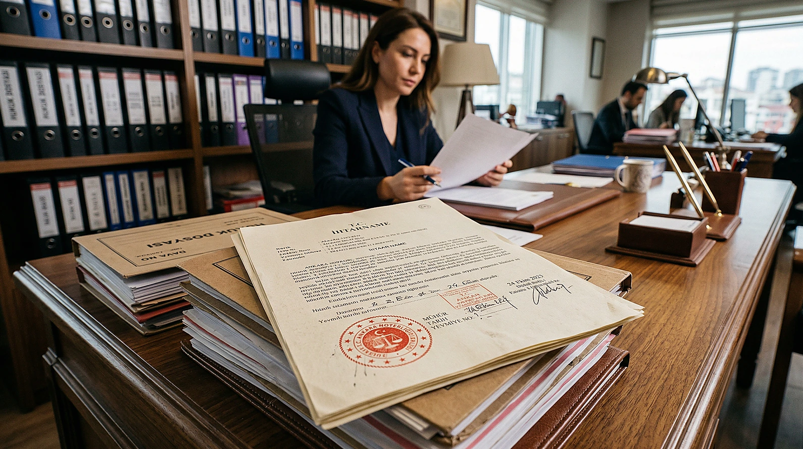 Terk ihtarı ve boşanma davası arasındaki çelişkiyi simgeleyen hukuki belgeler.
