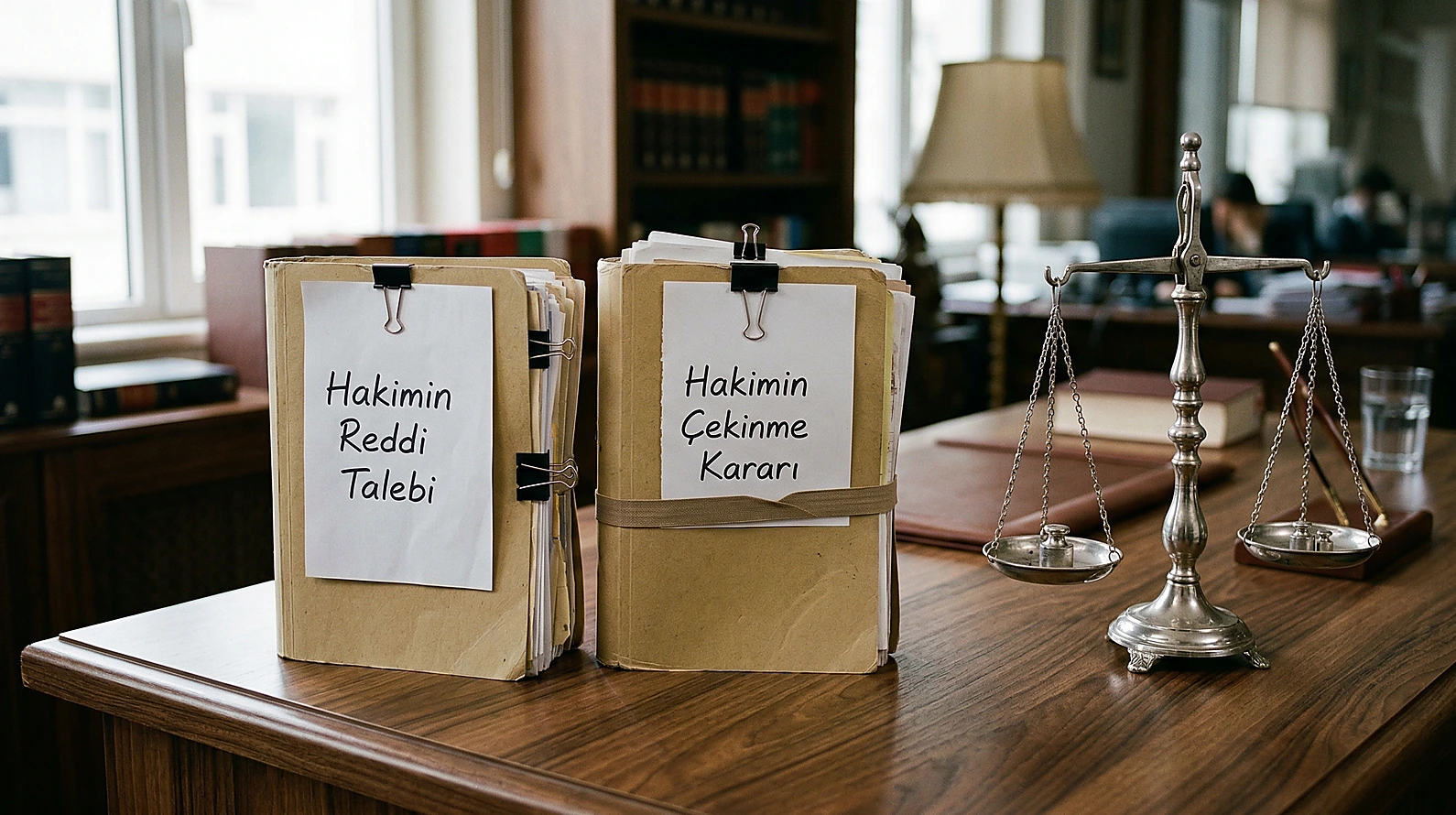 Reddi hakim talebi ve çekinme kararı dosyalarının karşılaştırmalı görseli.