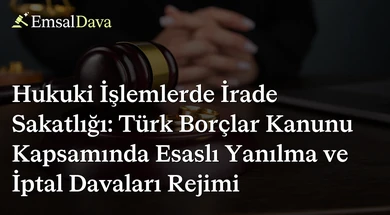 Hukuki İşlemlerde İrade Sakatlığı: Türk Borçlar Kanunu Kapsamında Esaslı Yanılma ve İptal Davaları Rejimi