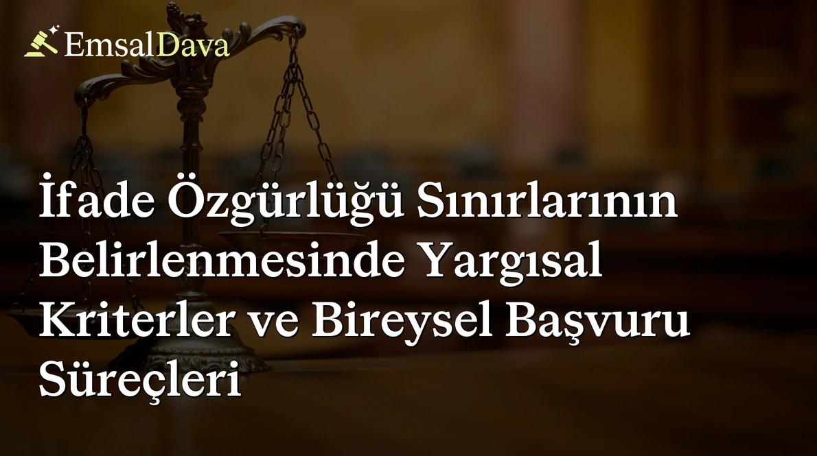 İfade Özgürlüğü Sınırlarının Belirlenmesinde Yargısal Kriterler ve Bireysel Başvuru Süreçleri