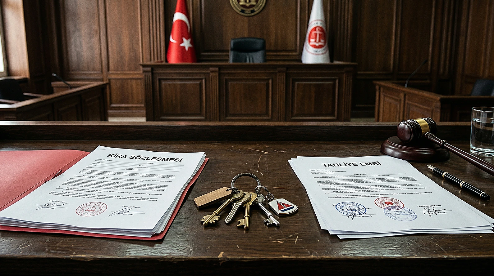Kira hukuku ve taşınmaz tahliye süreçlerini temsil eden profesyonel görsel.