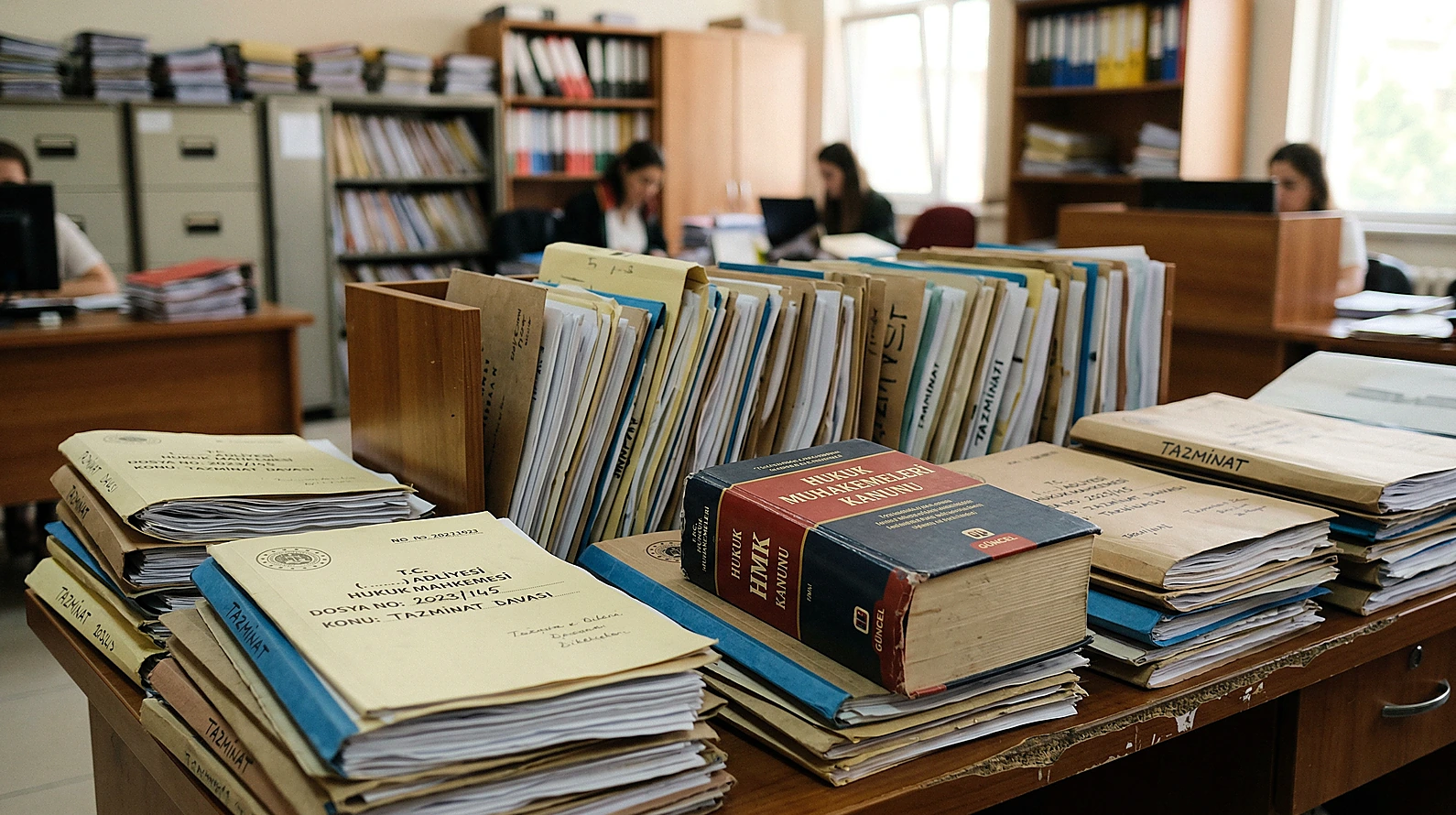 Hukuk muhakemeleri usulüne göre hazırlanan dava dosyaları.