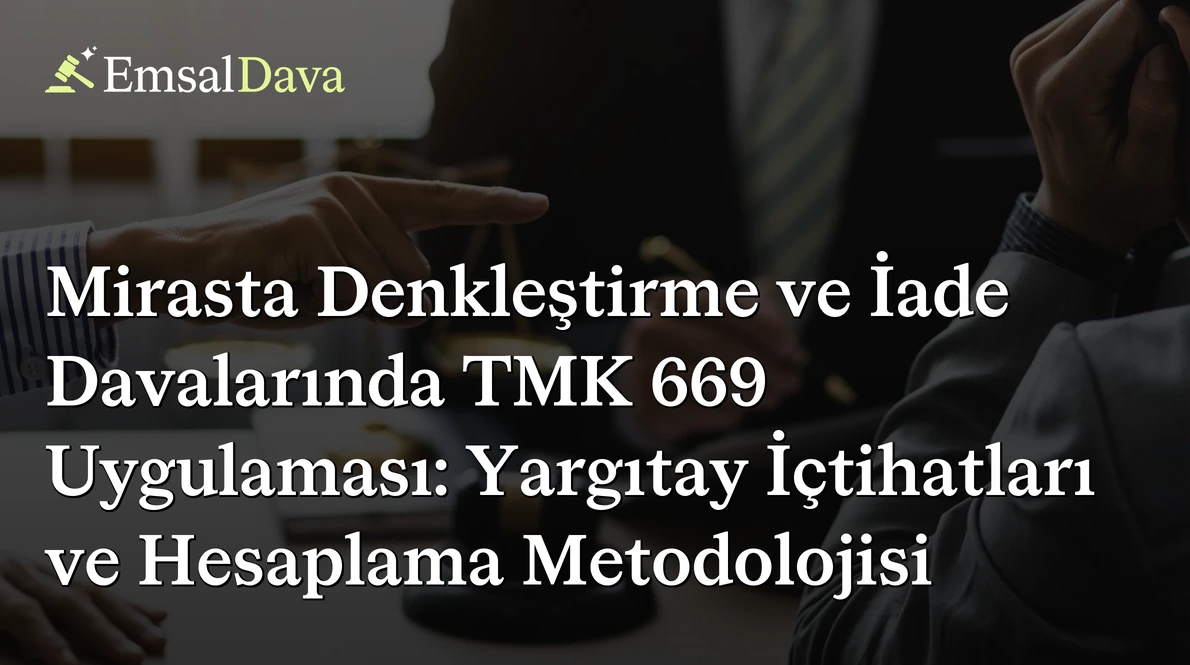 Mirasta Denkleştirme ve İade Davalarında TMK 669 Uygulaması: Yargıtay İçtihatları ve Hesaplama Metodolojisi