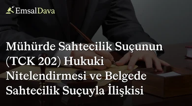 Mühürde Sahtecilik Suçunun (TCK 202) Hukuki Nitelendirmesi ve Belgede Sahtecilik Suçuyla İlişkisi