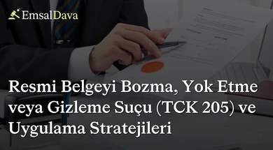 Resmi Belgeyi Bozma, Yok Etme veya Gizleme Suçu (TCK 205) ve Uygulama Stratejileri