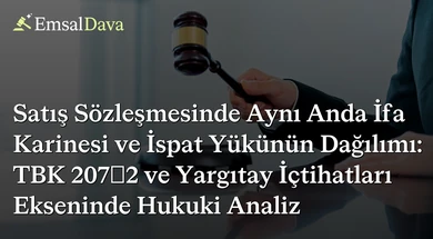 Satış Sözleşmesinde Aynı Anda İfa Karinesi ve İspat Yükünün Dağılımı: TBK 207/2 ve Yargıtay İçtihatları Ekseninde Hukuki Analiz