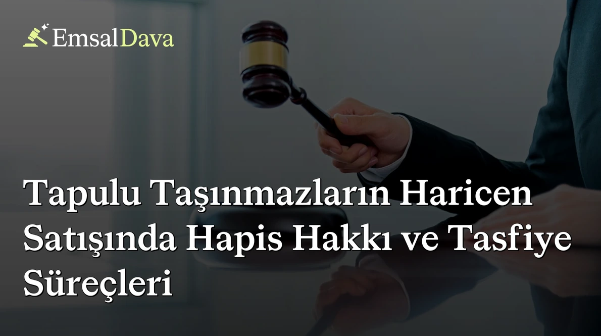 Tapulu Taşınmazların Haricen Satışında Hapis Hakkı ve Tasfiye Süreçleri