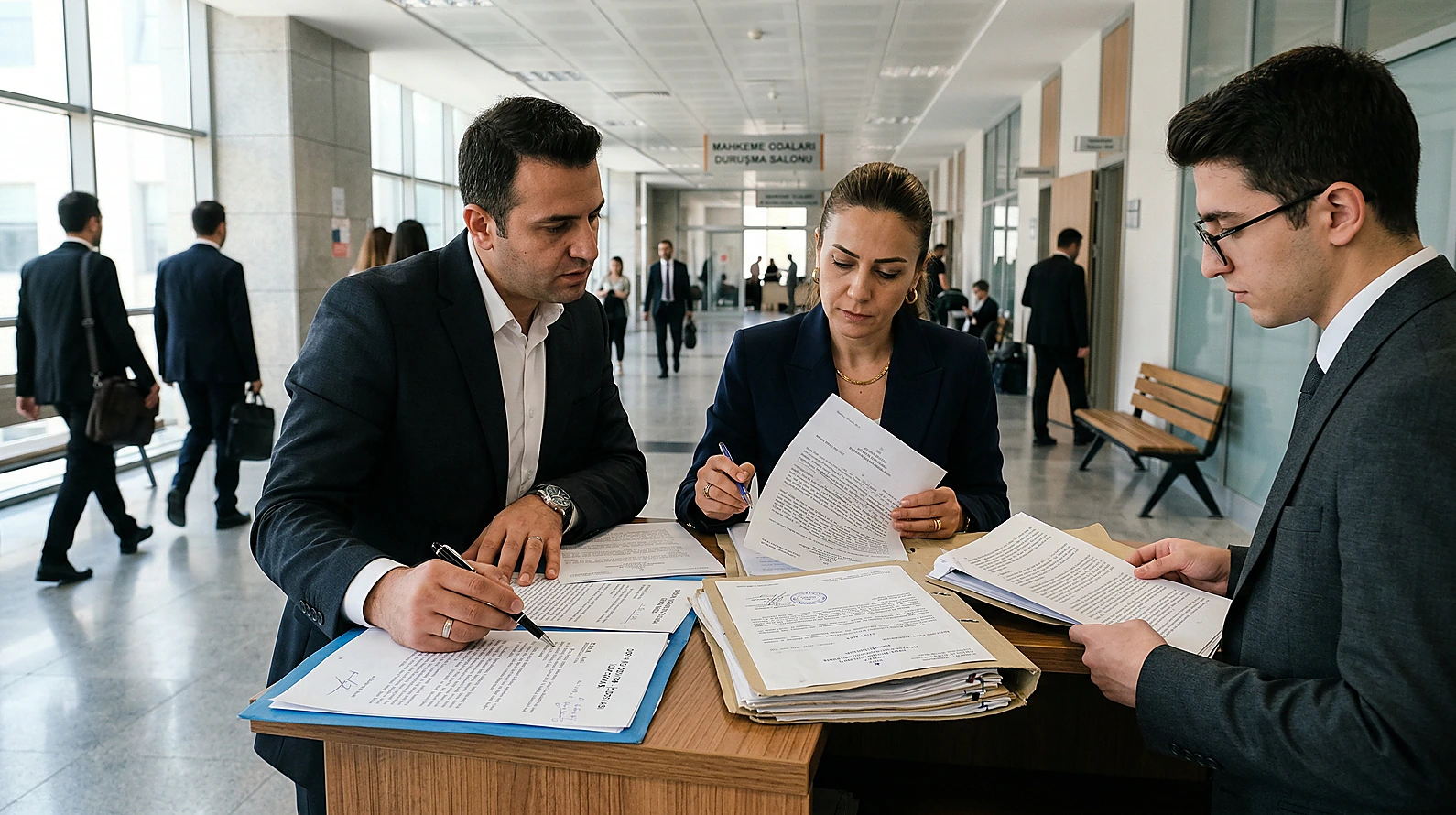 Rüşvet suçunda adliye pratiğini ve savunma stratejilerini temsil eden editoryal görsel.